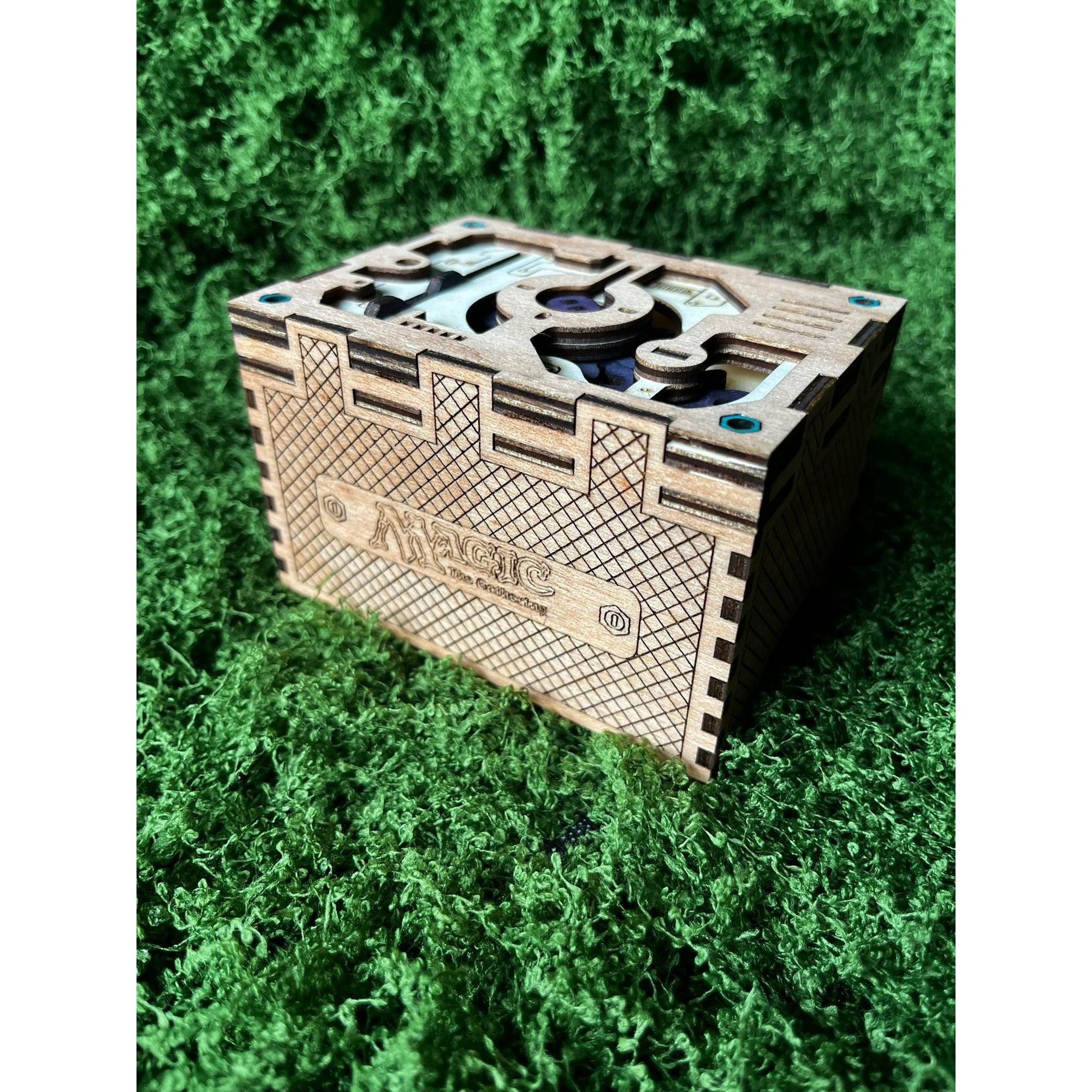 Aufbewahrungsbox mit Zahnradmechanik