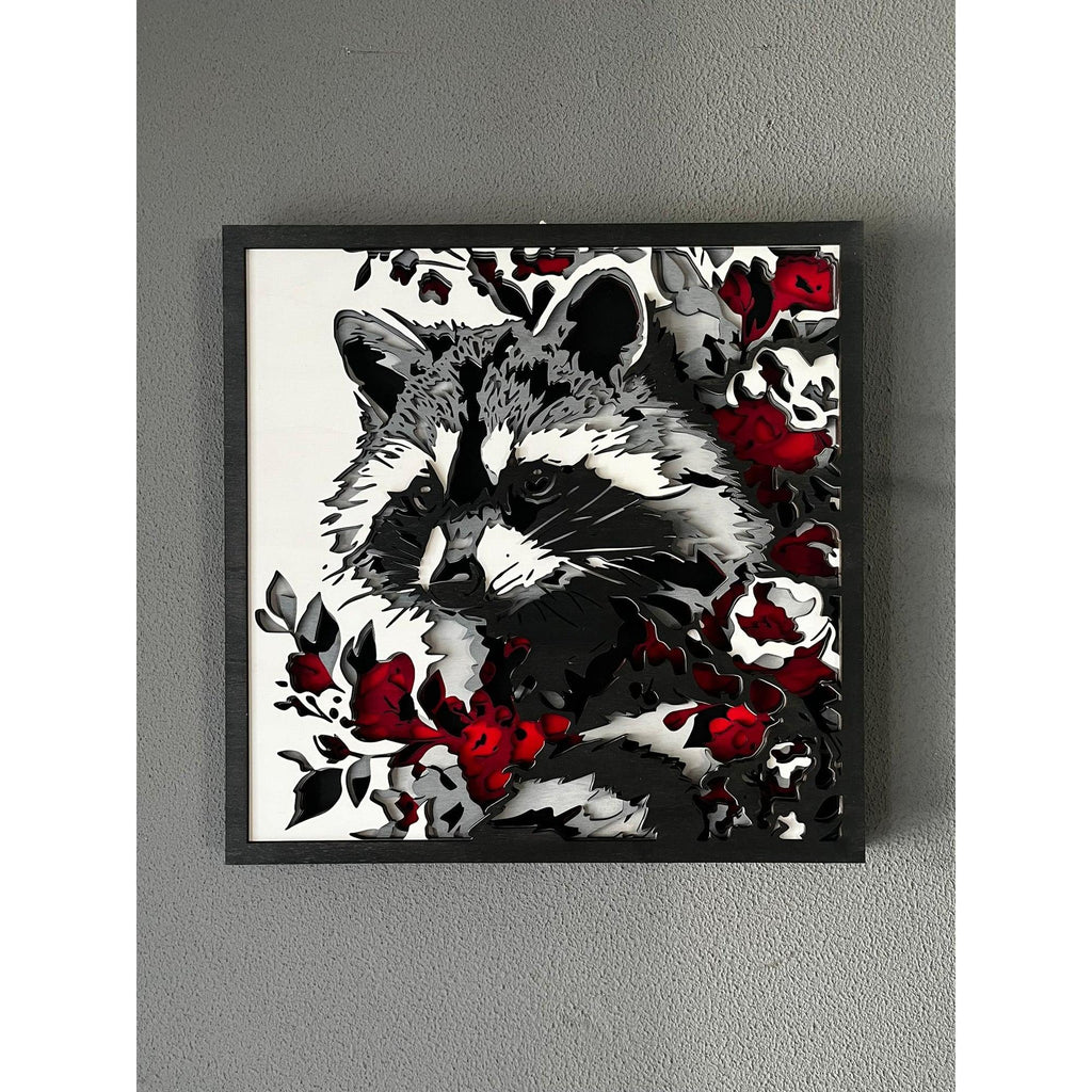 süßer Waschbär mit Kirschblüten