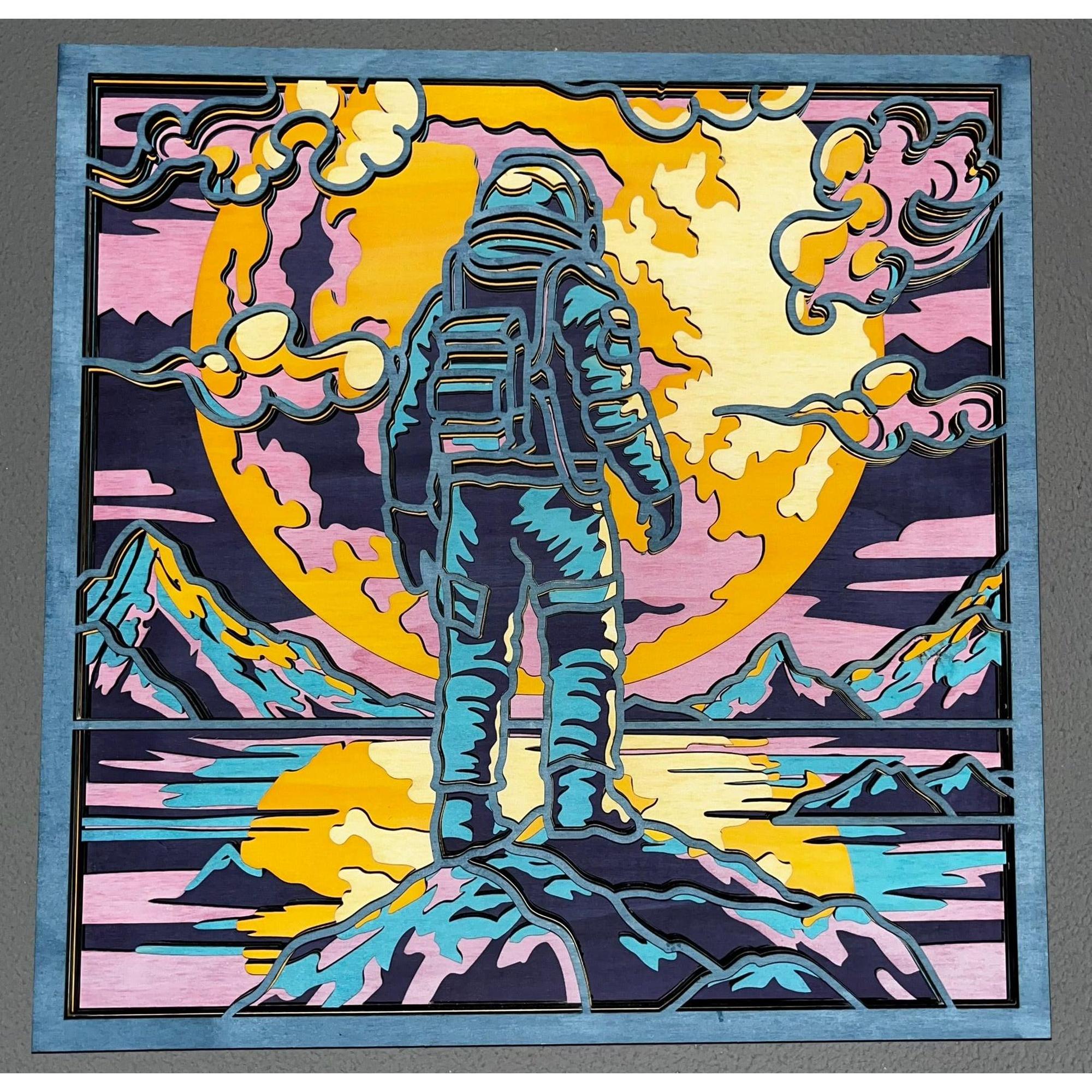 Astronaut vor Mond